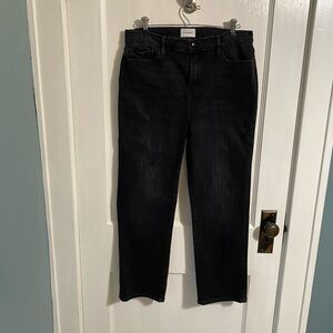 FRAME black straight leg jeans
